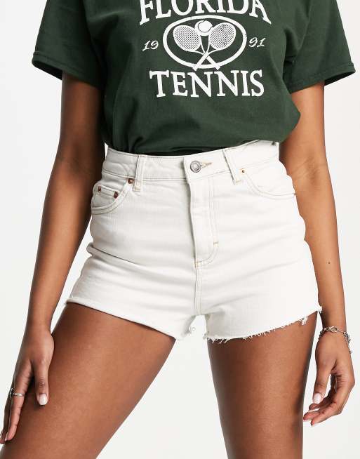 Asos white denim on sale shorts