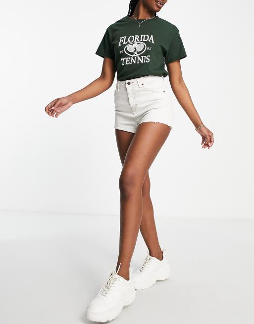 Topshop white cheap denim shorts