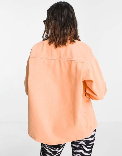 Orange denim jacket on sale topshop