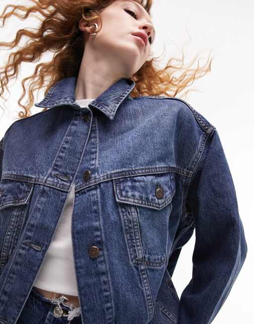 Topshop denim best sale jacket cropped