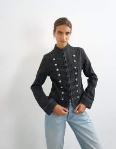 Denim drummer jacket in wash black