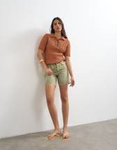 Topshop denim Editor short in apple green