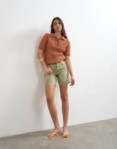 Denim Editor short in apple green