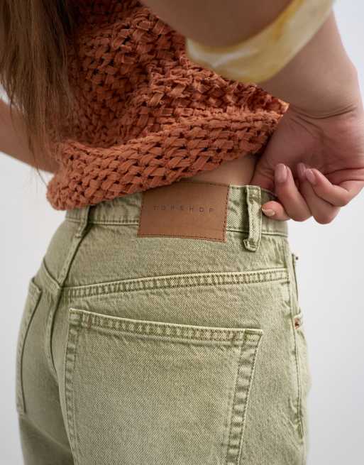 Topshop denim Editor short in apple green, 2 of 5