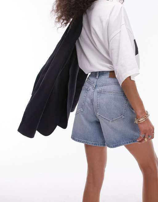 Topshop denim editor short in bleach
