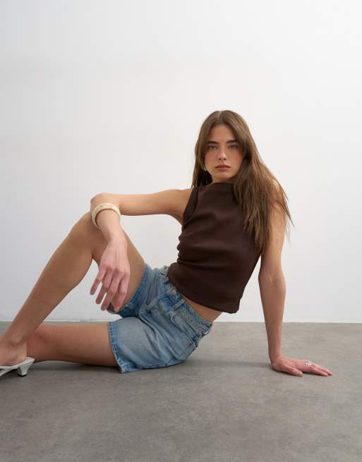 Topshop denim Editor short in bleach, 4 of 5