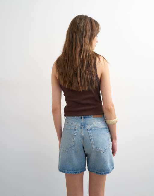 Topshop denim Editor short in bleach, 5 of 5