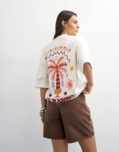 Model wearing Denim Editor short in brown