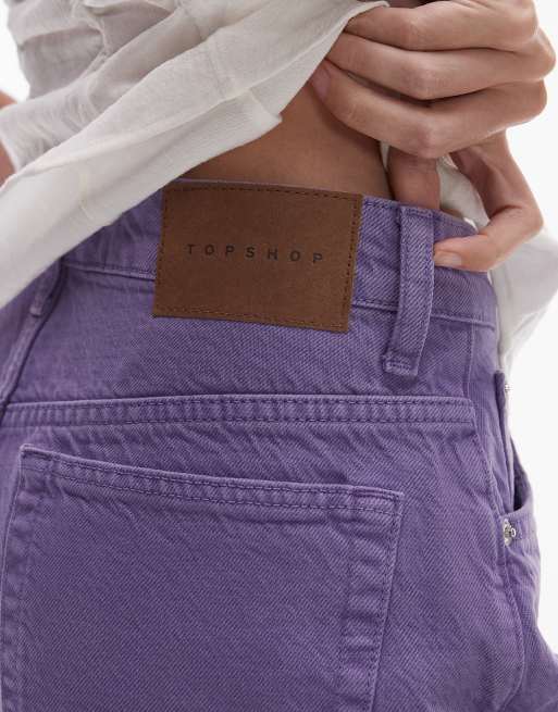 Topshop denim Editor short in purple, 3 of 5