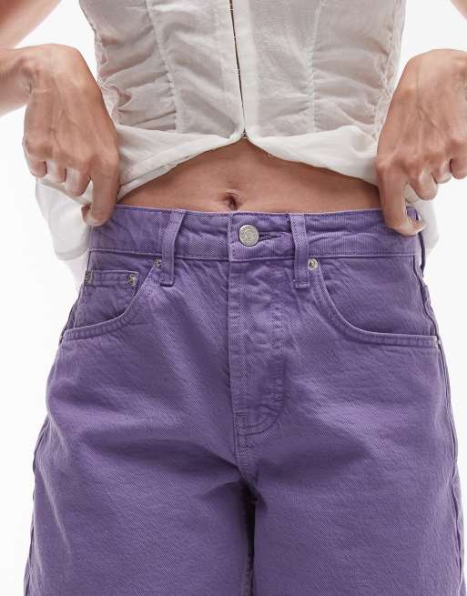 Topshop denim Editor short in purple, 5 of 5