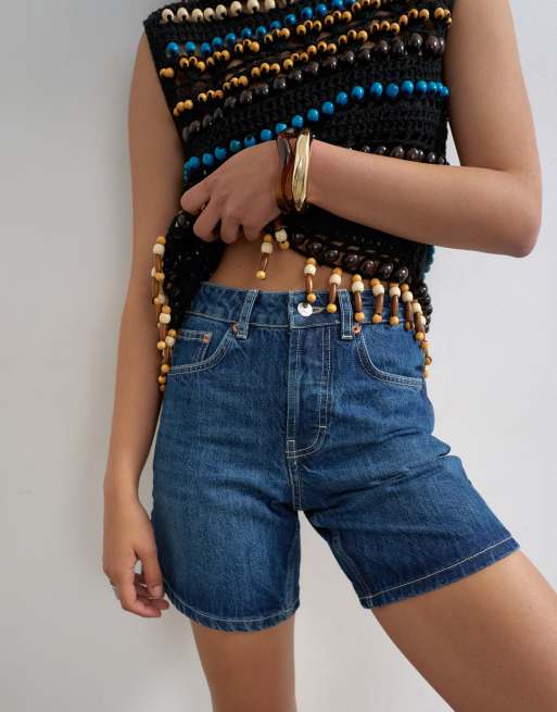 Topshop denim Editor short in rich blue, 2 of 5