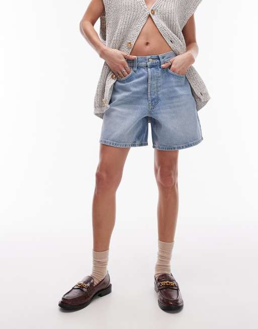 Topshop denim Editor shorts in authentic blue