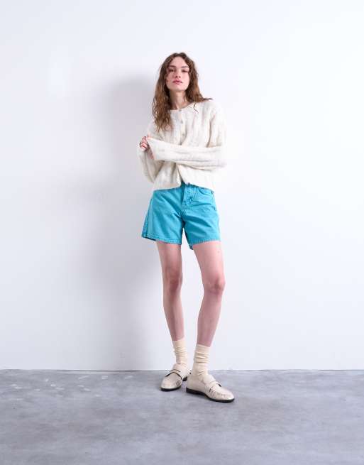 Topshop denim Editor shorts in blue, 2 of 5