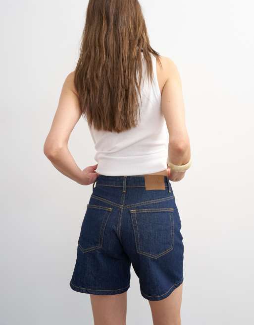 Topshop denim Editor shorts in indigo rinse, 3 of 5