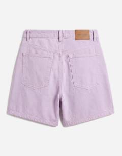 Model wearing Denim Editor shorts in lilac