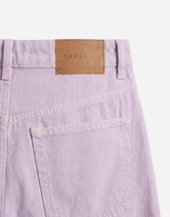 Model wearing Denim Editor shorts in lilac