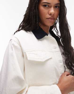Topshop Denim Elastic Barn Jacket