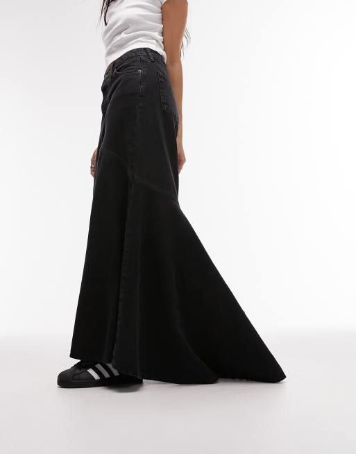 Long denim 2025 fishtail skirt