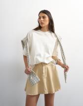 Topshop denim full mini skirt in buttermilk