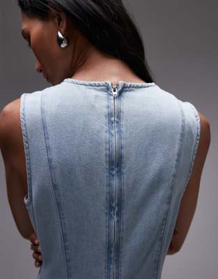Topshop Denim Full Seamed Maxi Dress