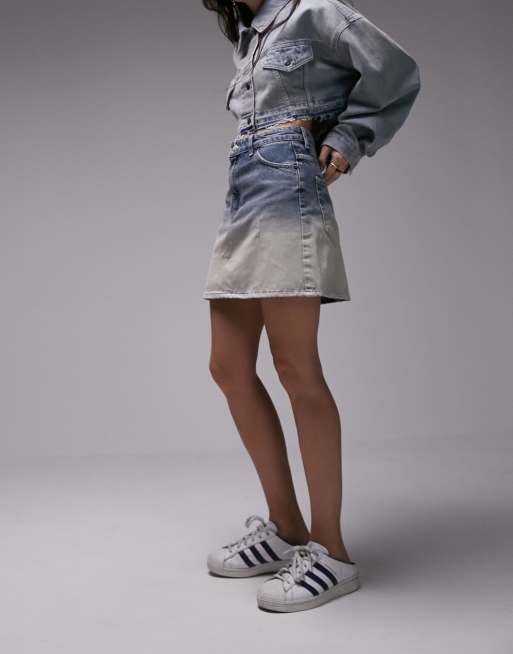 White denim mini outlet skirt topshop