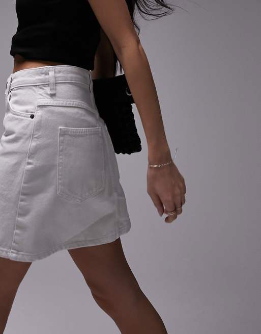 White denim shop mini skirt topshop