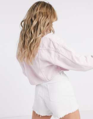 blush pink denim jacket