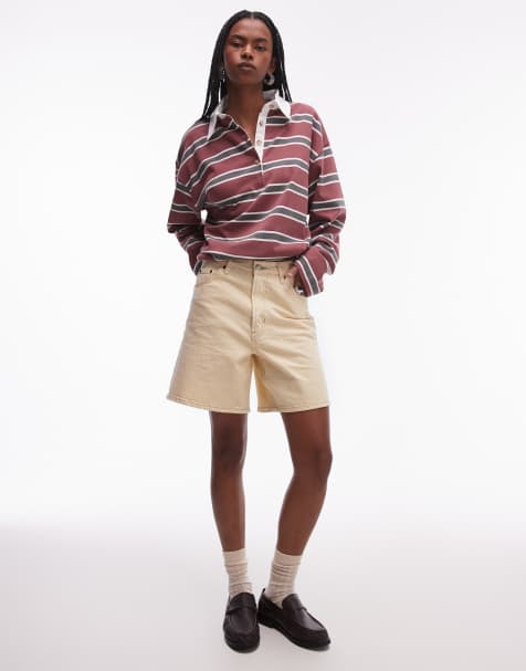 Topshop denim jort in buttermilk - view 1