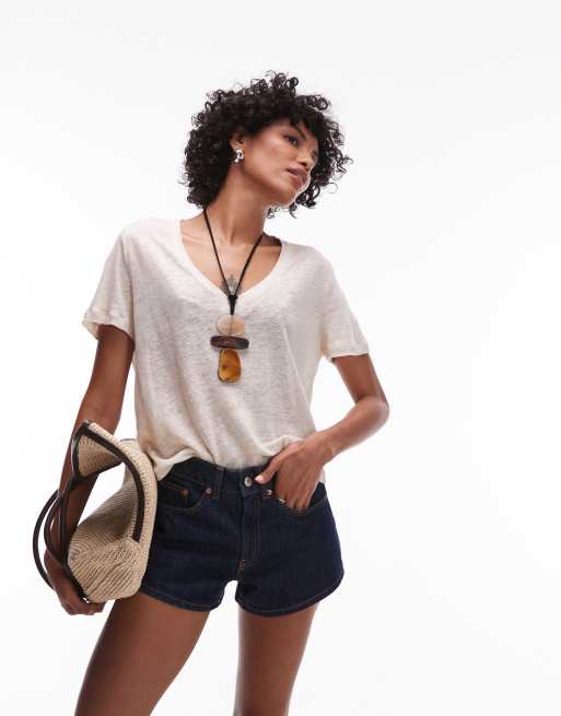 Topshop - Denim short in indigo wassing