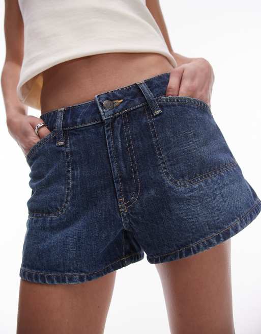 Topshop denim knicker shorts in indigo