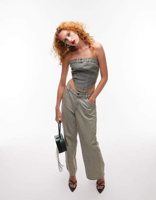 Topshop - Denim-korsettop i autentisk blå , 4 af 4