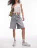 Topshop microfiber abstract animal print tank top in green