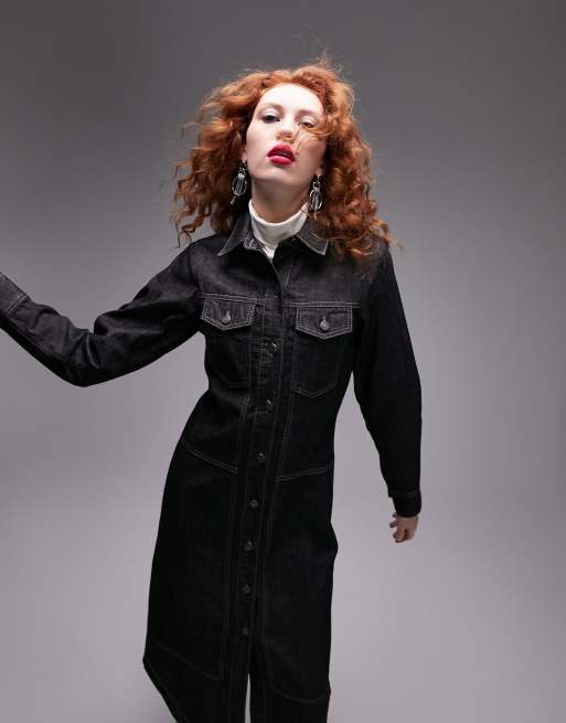 Black jean shirt dress sale