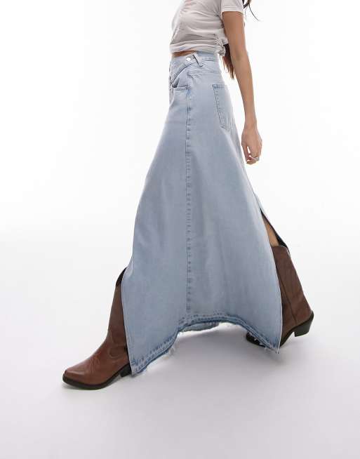 Topshop wrap 2024 denim skirt