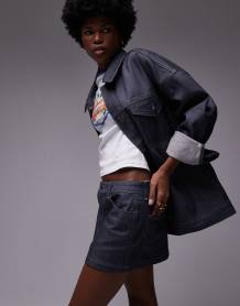 ASOS DESIGN shirred top in brown check