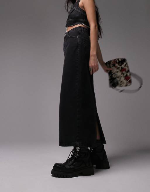 Topshop black best sale jean skirt