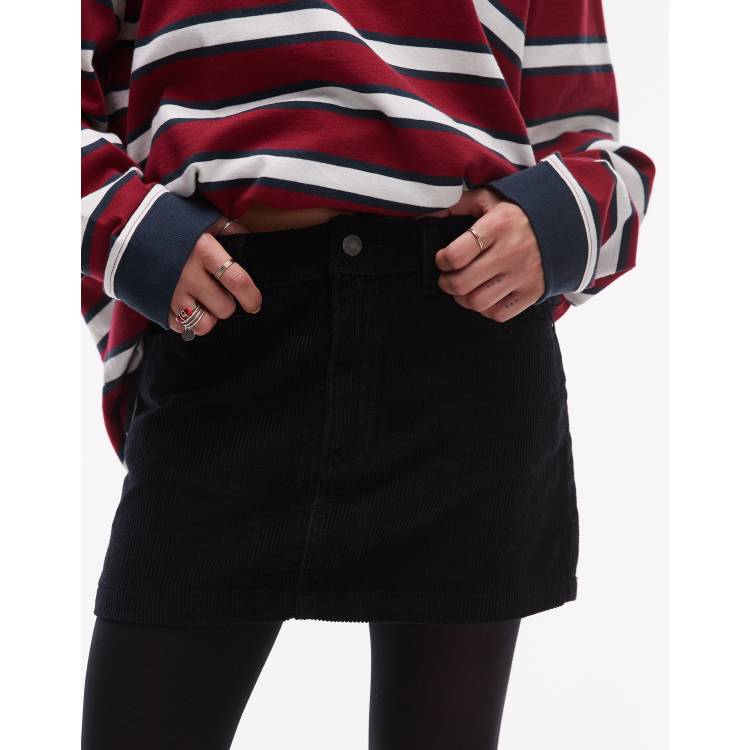Black cord skirt topshop new arrivals