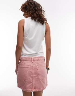 TOPSHOP DENIM MINI PELMET SKIRT 