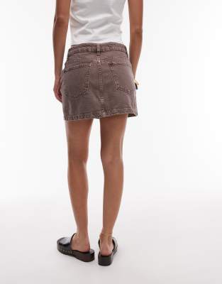 Topshop Denim Mini Pelmet Skirt