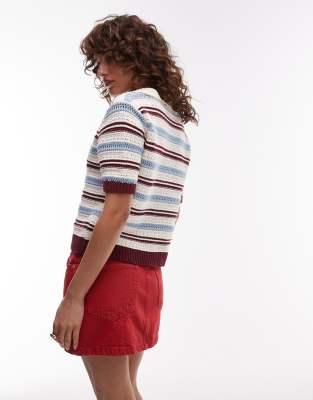 TOPSHOP DENIM MINI PELMET SKIRT 