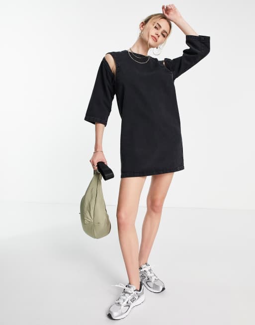 Topshop black t store shirt dress