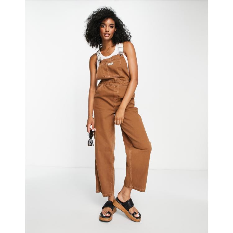 euw balloon camisole overalls（ash brown） Topshop denim overalls in brick | ASOS