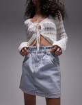 [Topshop] Topshop denim paperbag skirt in bleach-Blue 6 Bleach