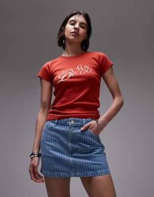 TOPSHOP DENIM PELMET MINI SKIRT 