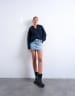Topshop denim pelmet mini skirt in bleach