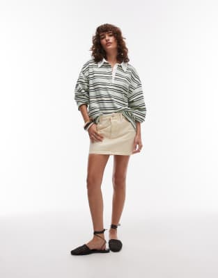 Topshop Denim Pelmet Mini Skirt