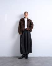 ASOS DESIGN denim drop waist maxi skirt in rinse