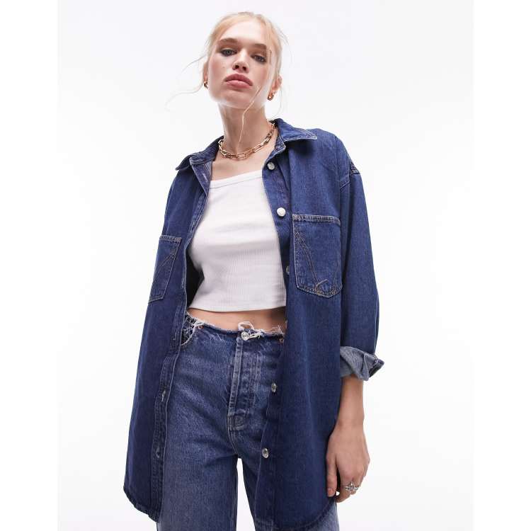 Topshop oversized denim clearance shacket