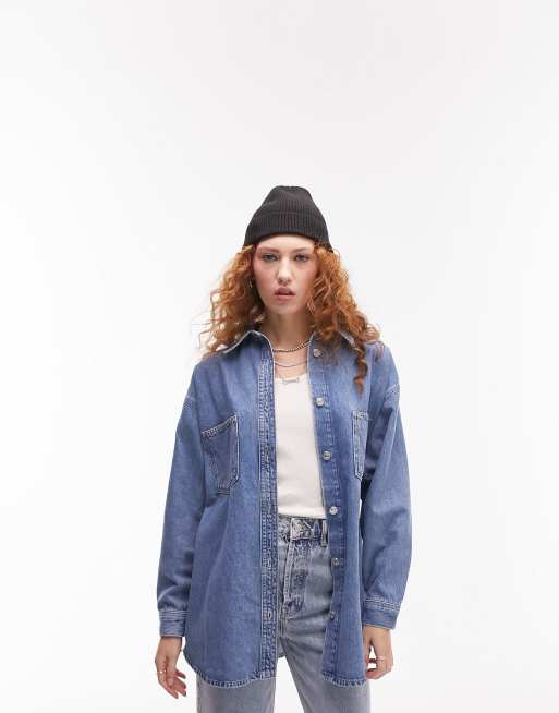 Topshop oversized denim clearance shacket