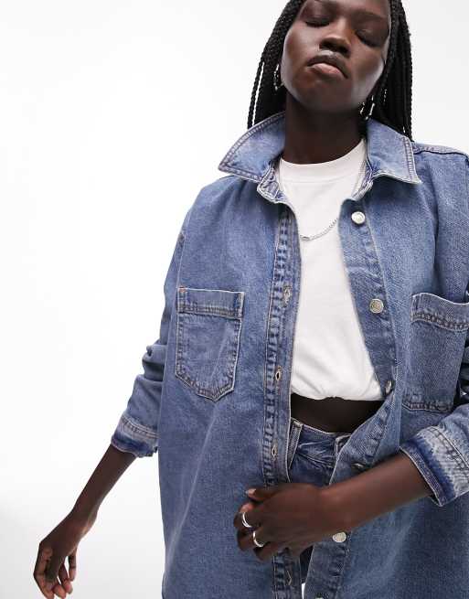 Topshop oversized sales denim shacket